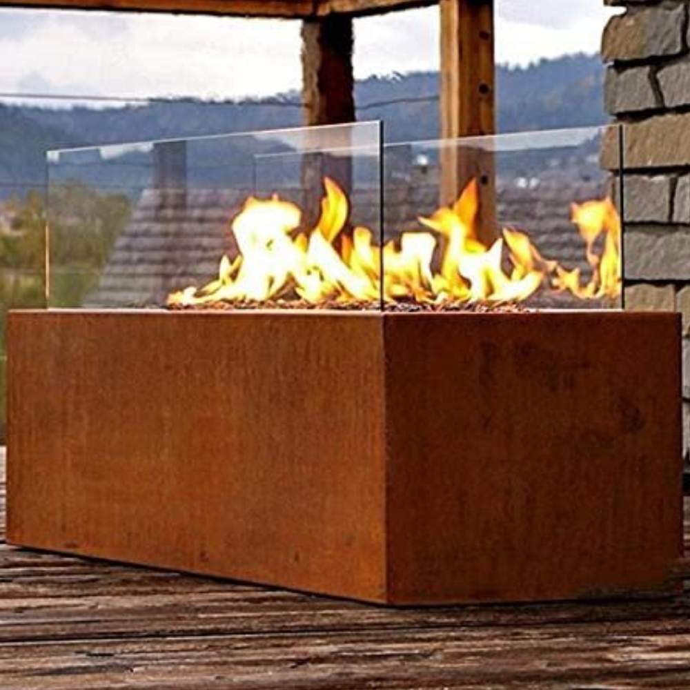 Weathered Steel Gas Fire Pit: image 3