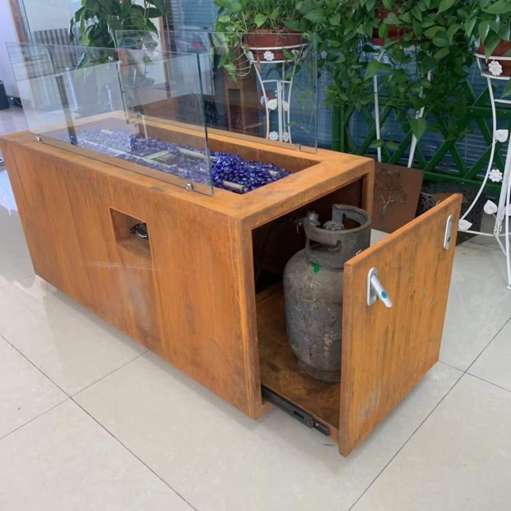 Weathered Steel Gas Fire Pit: image 13